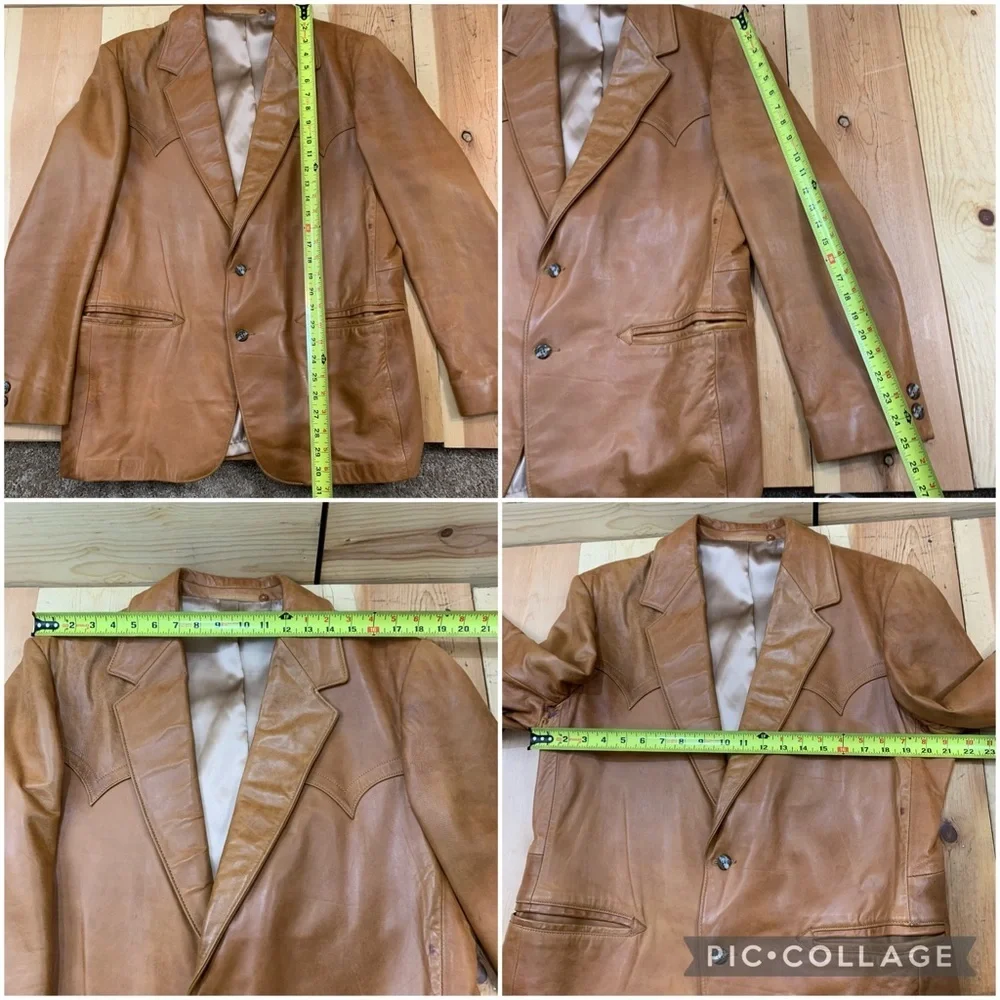 Kenny Rogers by Robert Lewis soft lambskin leather jacket coat size 44